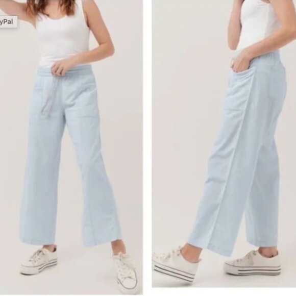 Pact Organic Chambray Light Blue Sailor Pant - Picture 1 of 4